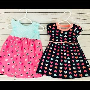 💕 Bundle of 2 BABY GIRL DRESSES sz 12m like new